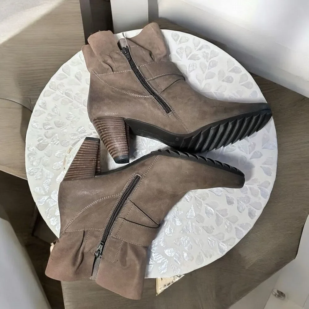Paul Green $389 Leather Nubuck l Naomi Boot Bootie Womens Size 6.5 UK 9 US